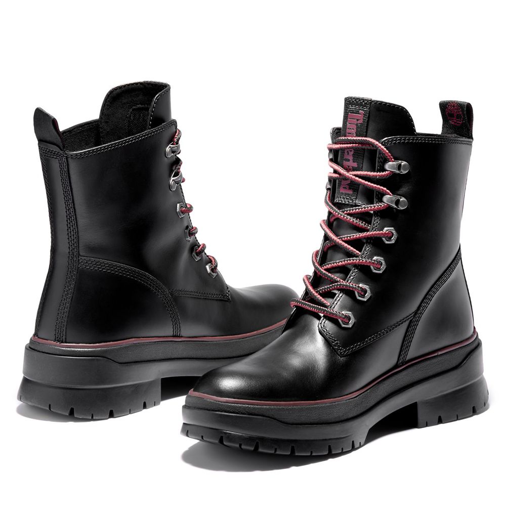 Botas Con Cordones Timberland Argentina Mujer - Malynn Ek+ Waterproof - Negras - PUTDZK-087